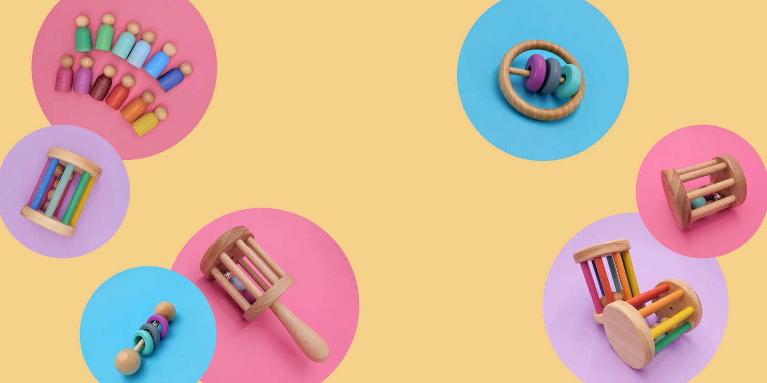 Banner para juguetes de madera para bebés