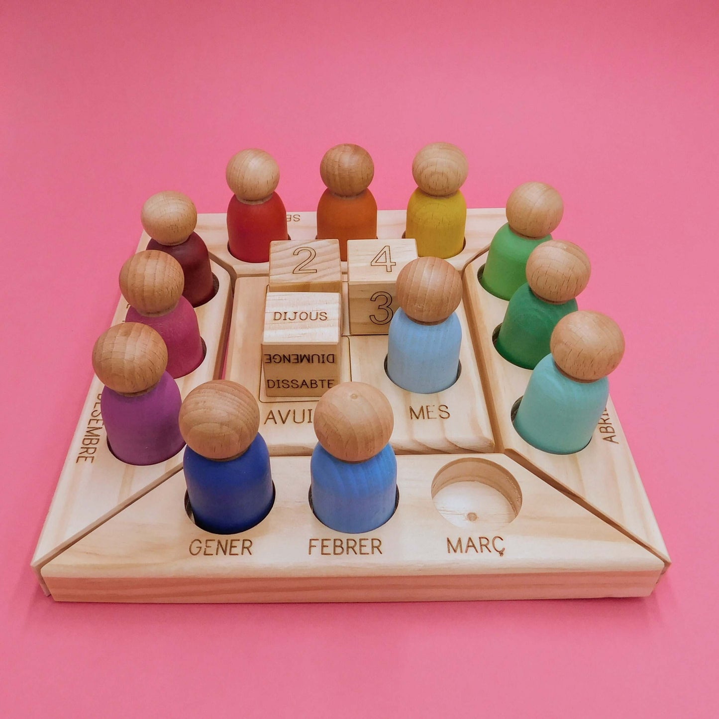 calendario perpetuo de madera montessori