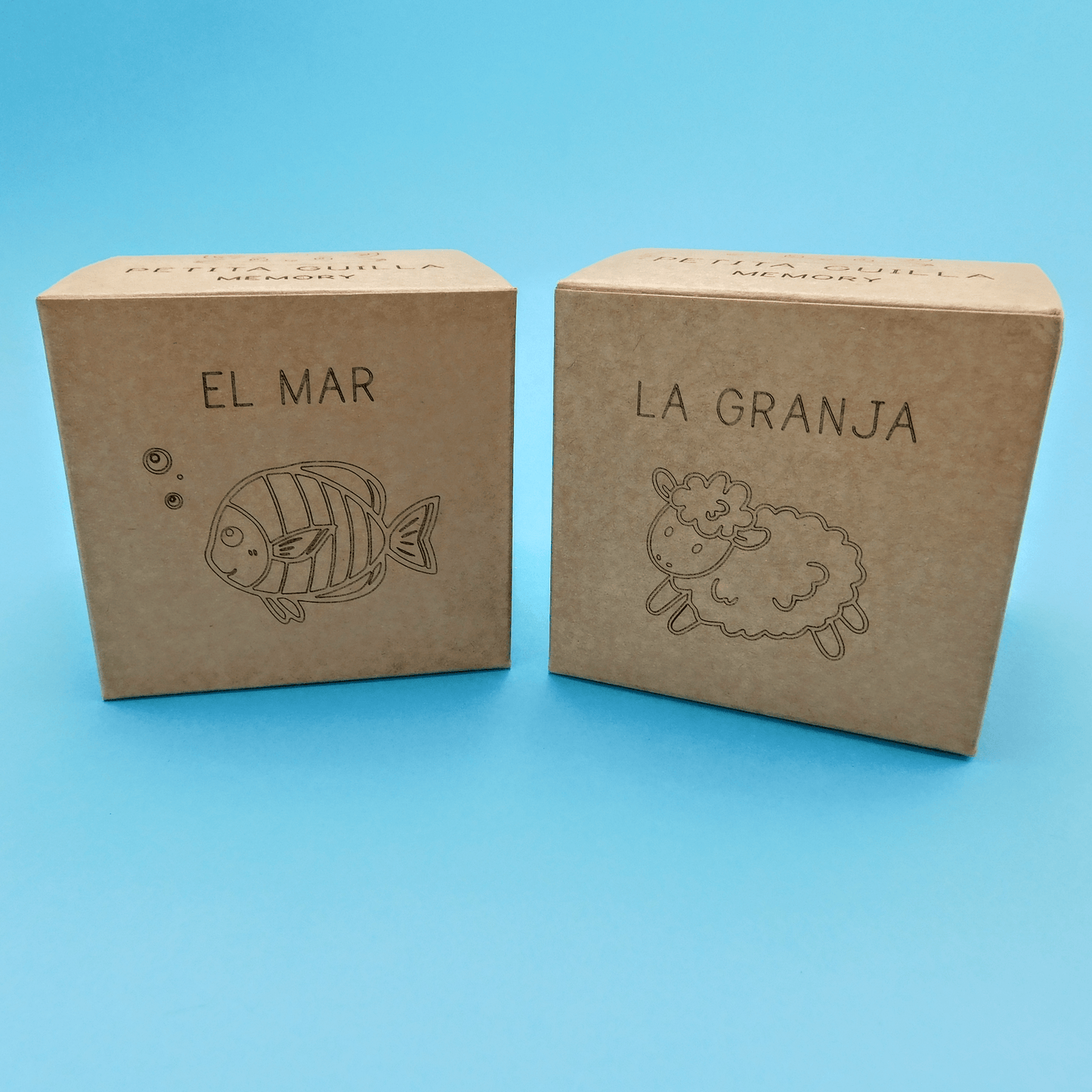 Memory juego de memoria de madera artesanal peces