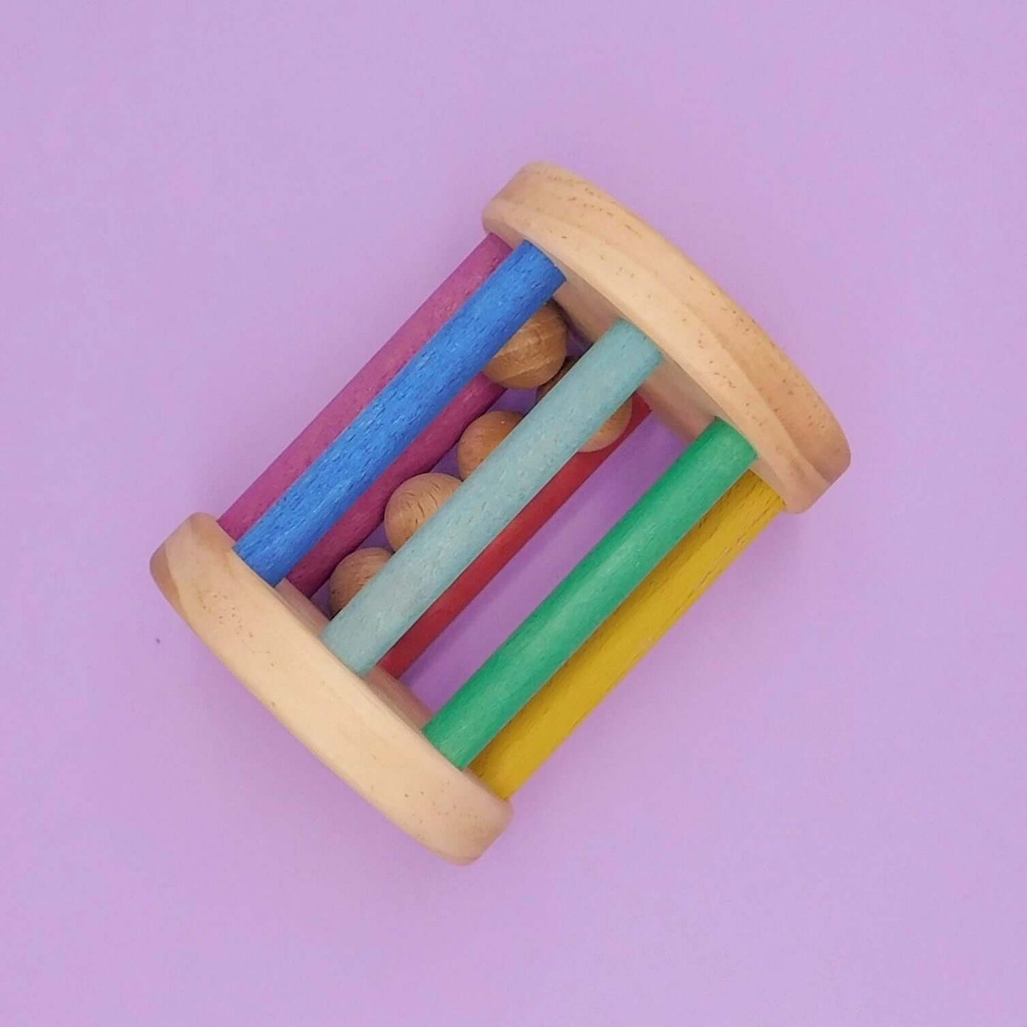 Rodari sonajero de madera para bebés artesanal multicolor planta