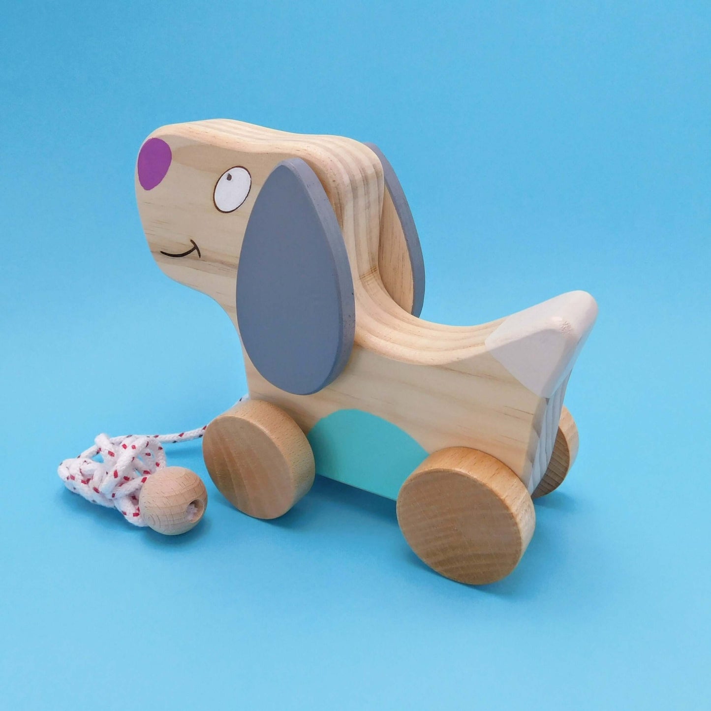 perro de madera de juguete artesanal para bebés