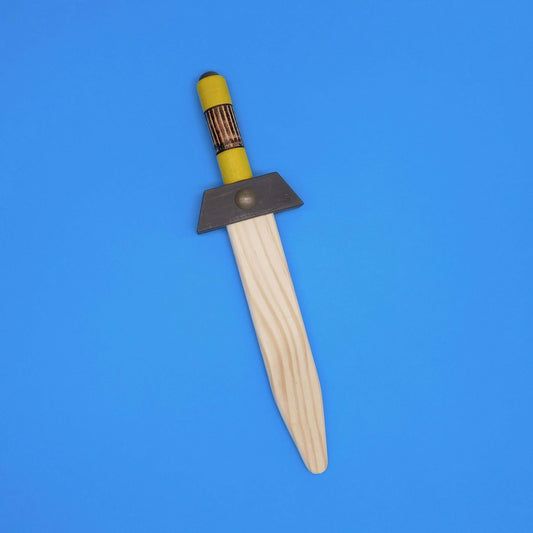 Puñal de madera de juguete artesanal amarillo