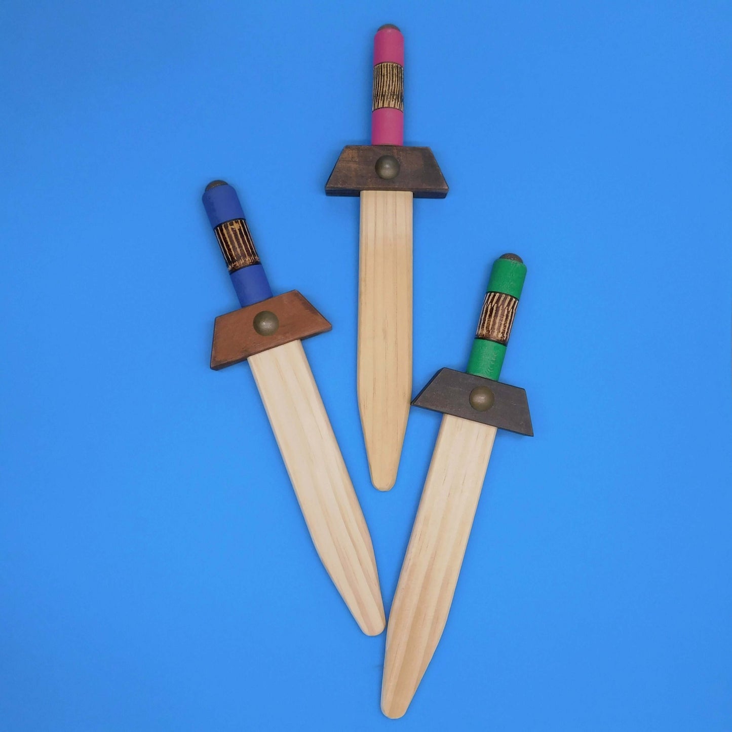 Puñal de madera de juguete artesanal conjunto