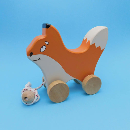 zorro de madera de juguete artesanal para bebés
