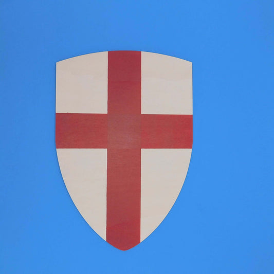 escudo de juguete de madera pintado a mano