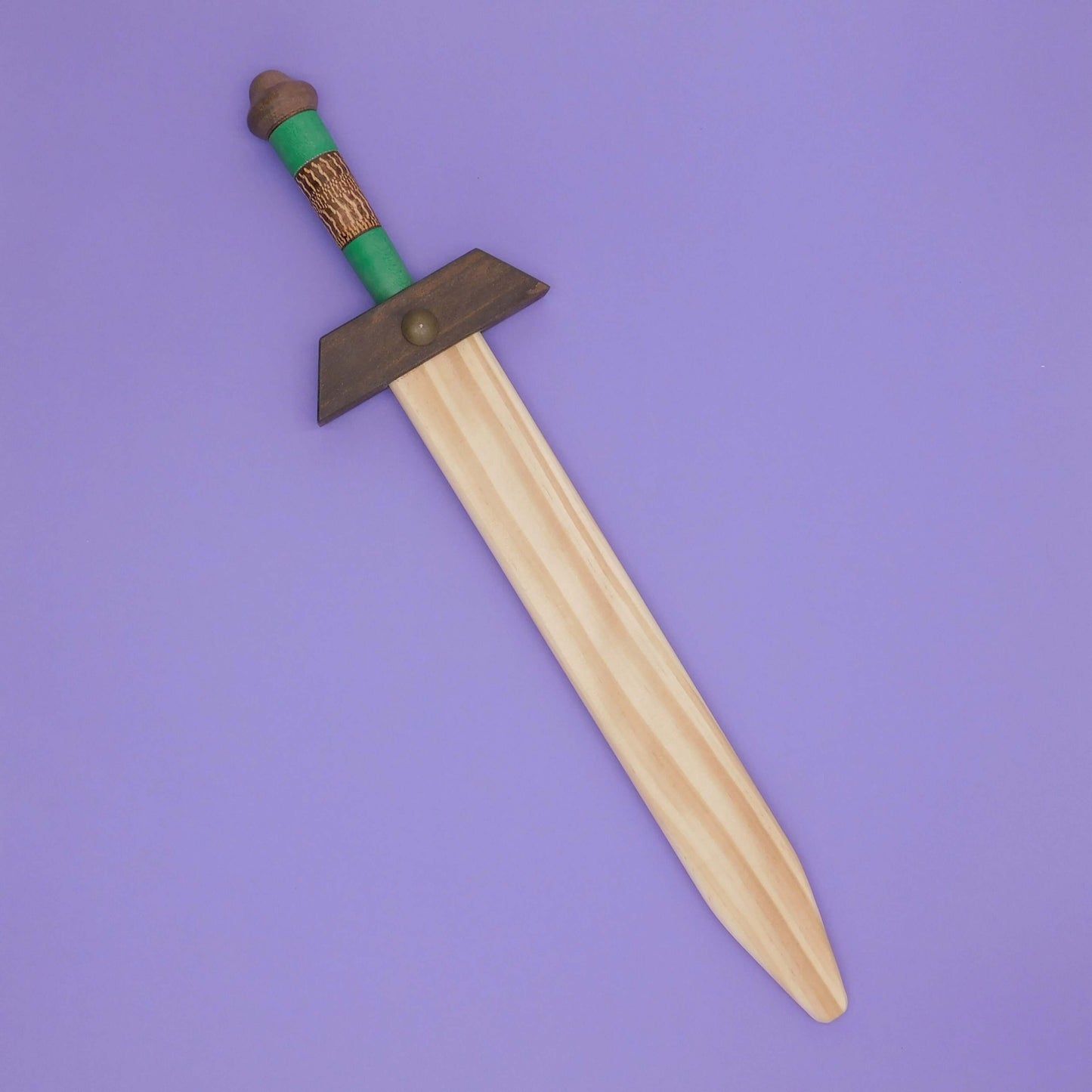 Espada de juguete de madera artesanal verde